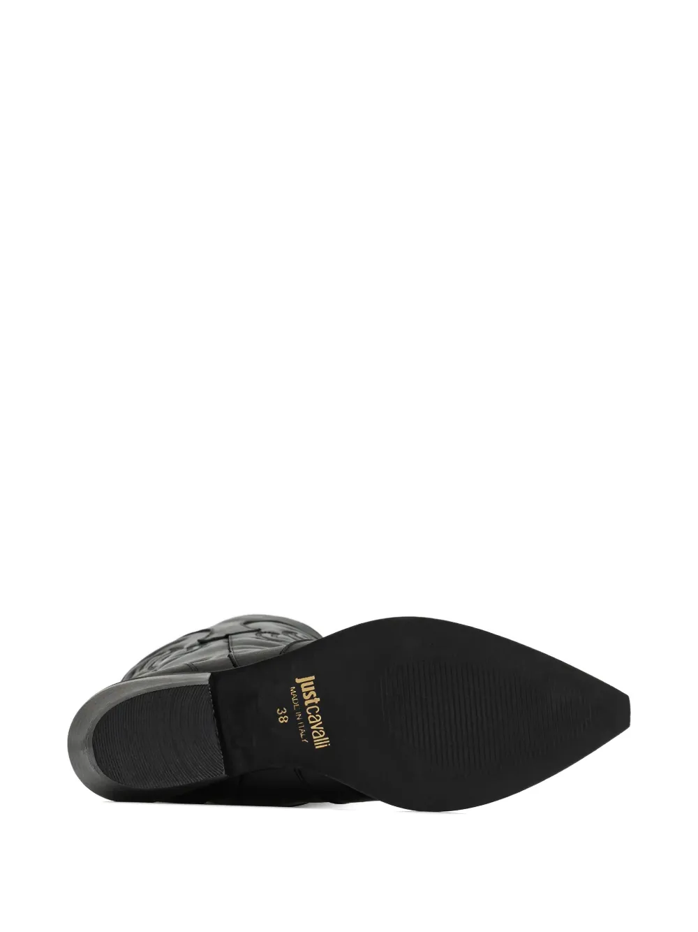 Just Cavalli embossed metal-toe boots Zwart