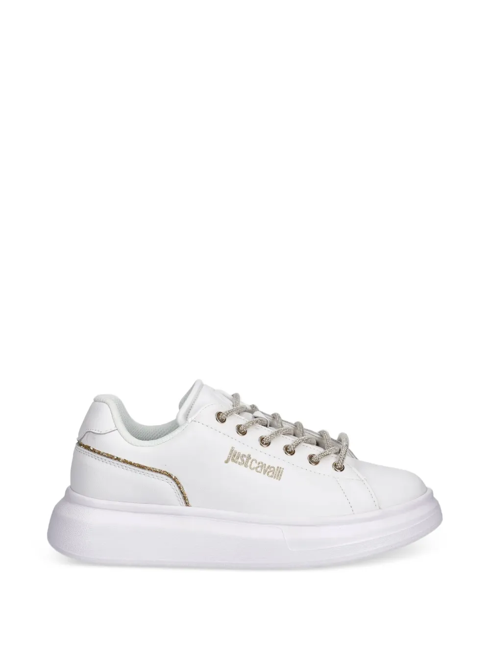 Just Cavalli logo-print sneakers Wit