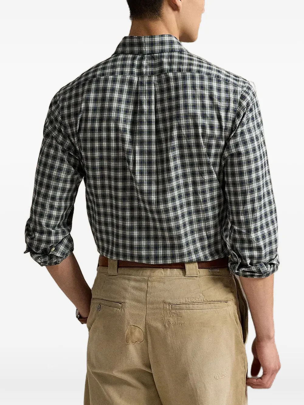 Polo Ralph Lauren Geruit overhemd met geborduurd logo Groen