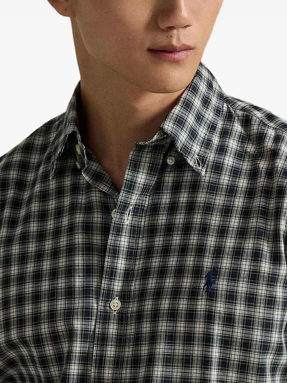 Polo Ralph Lauren Geruit overhemd met geborduurd logo Groen