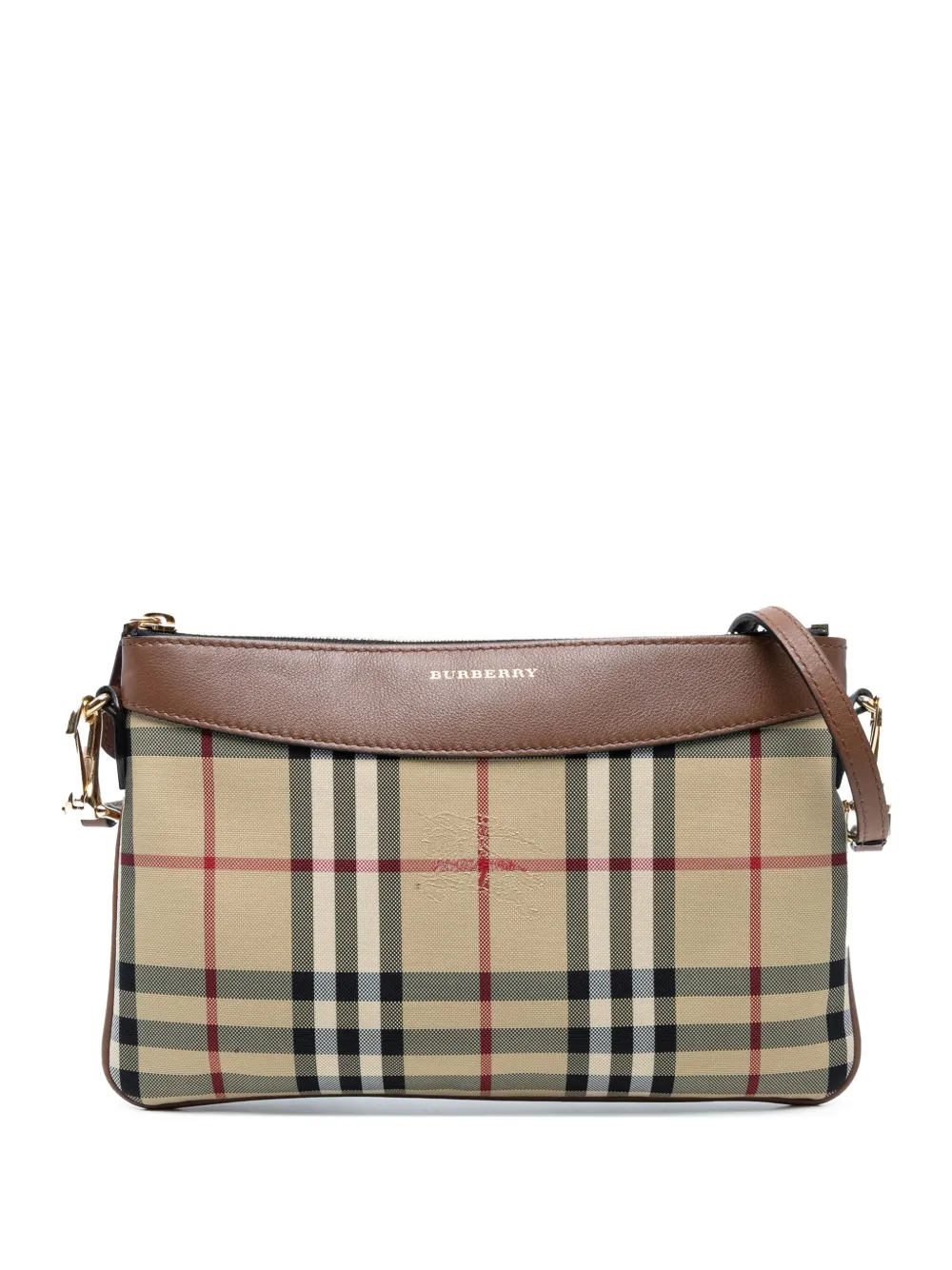 Burberry Pre-Owned 2000-2017 Haymarket Check Canvas Peyton crossbody bag - Marrone