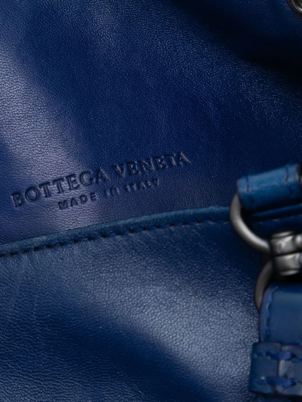 Pre-owned Bottega Veneta 2011 Nappa Intrecciato Flat Tote Bag In Blue