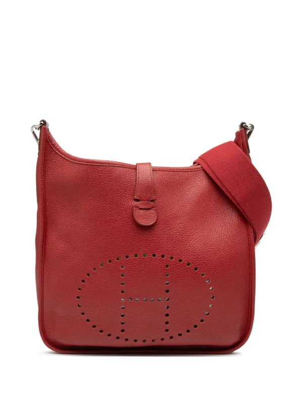 Hermès Pre-owned 2012 Togo Evelyne III 33 Crossbody Bag in Red