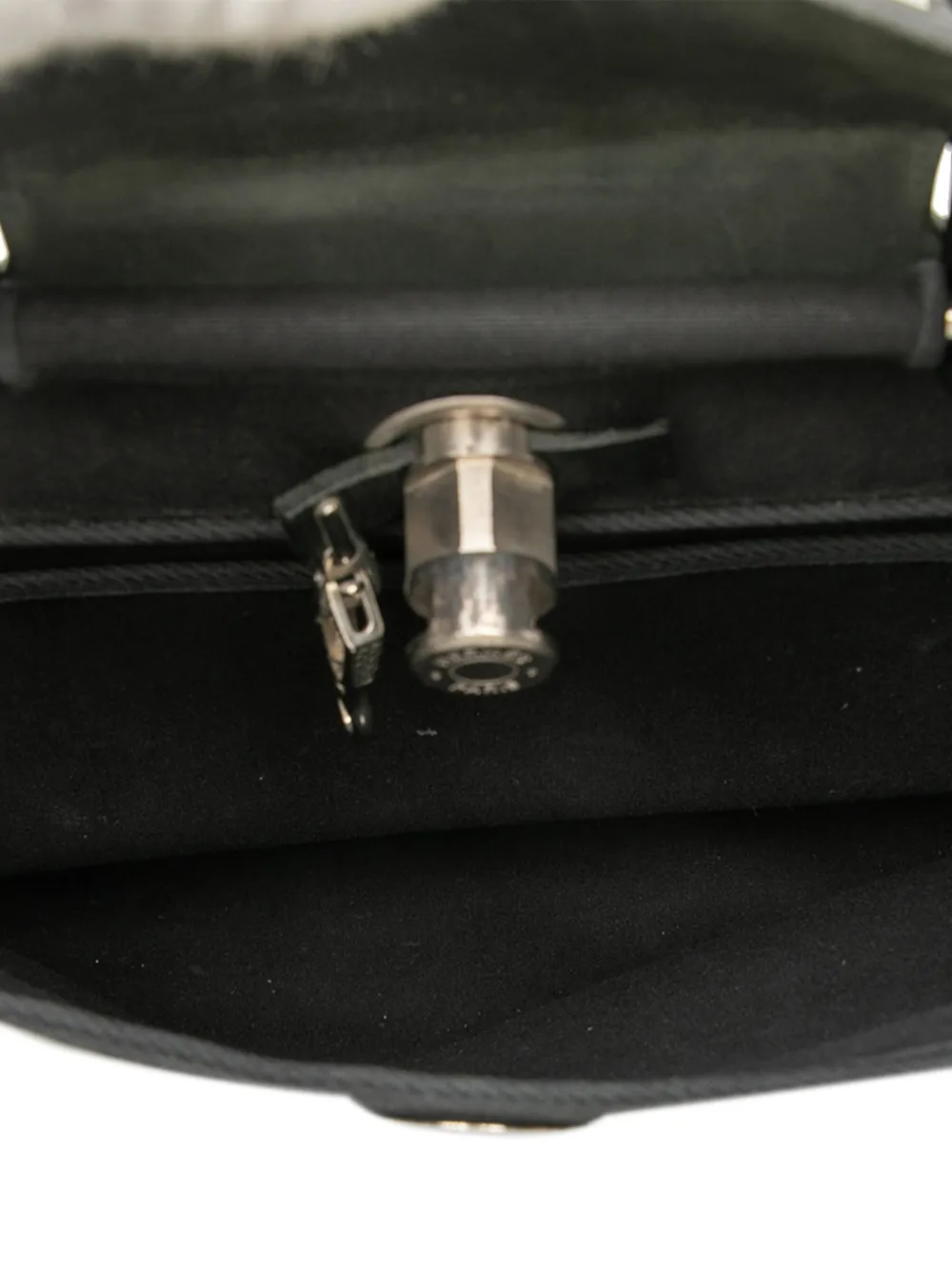 Pre-owned Hermes 2001 Toile Herbag Pm Satchel In Black