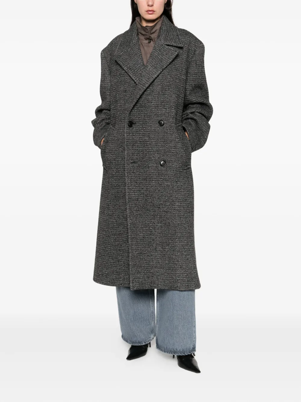 Juun.J Jas met dubbele rij knopen Grijs