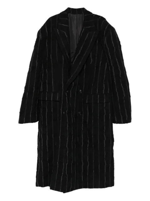 Juun.J double-breasted striped-pattern coat
