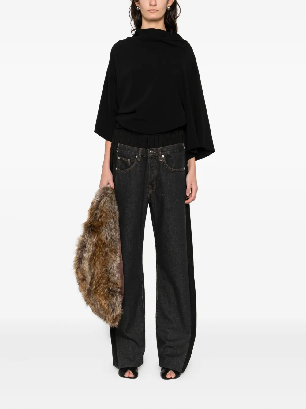 Lutz Huelle Low-waist denim broek - Zwart