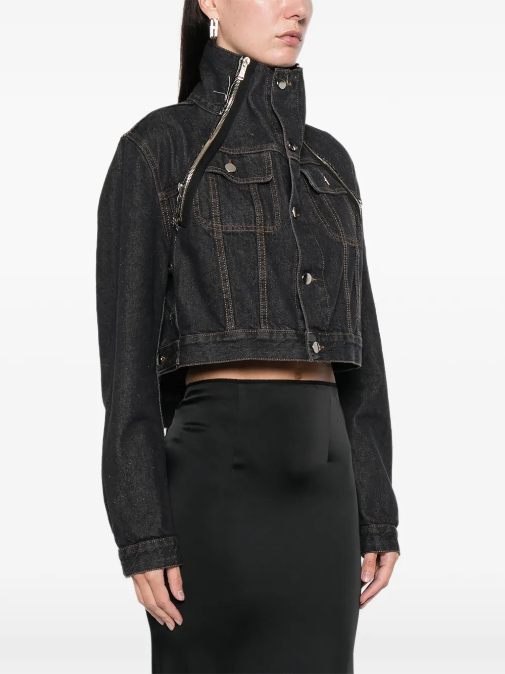  Lutz Huelle Veer Button-fastening Denim Jacket - Black 