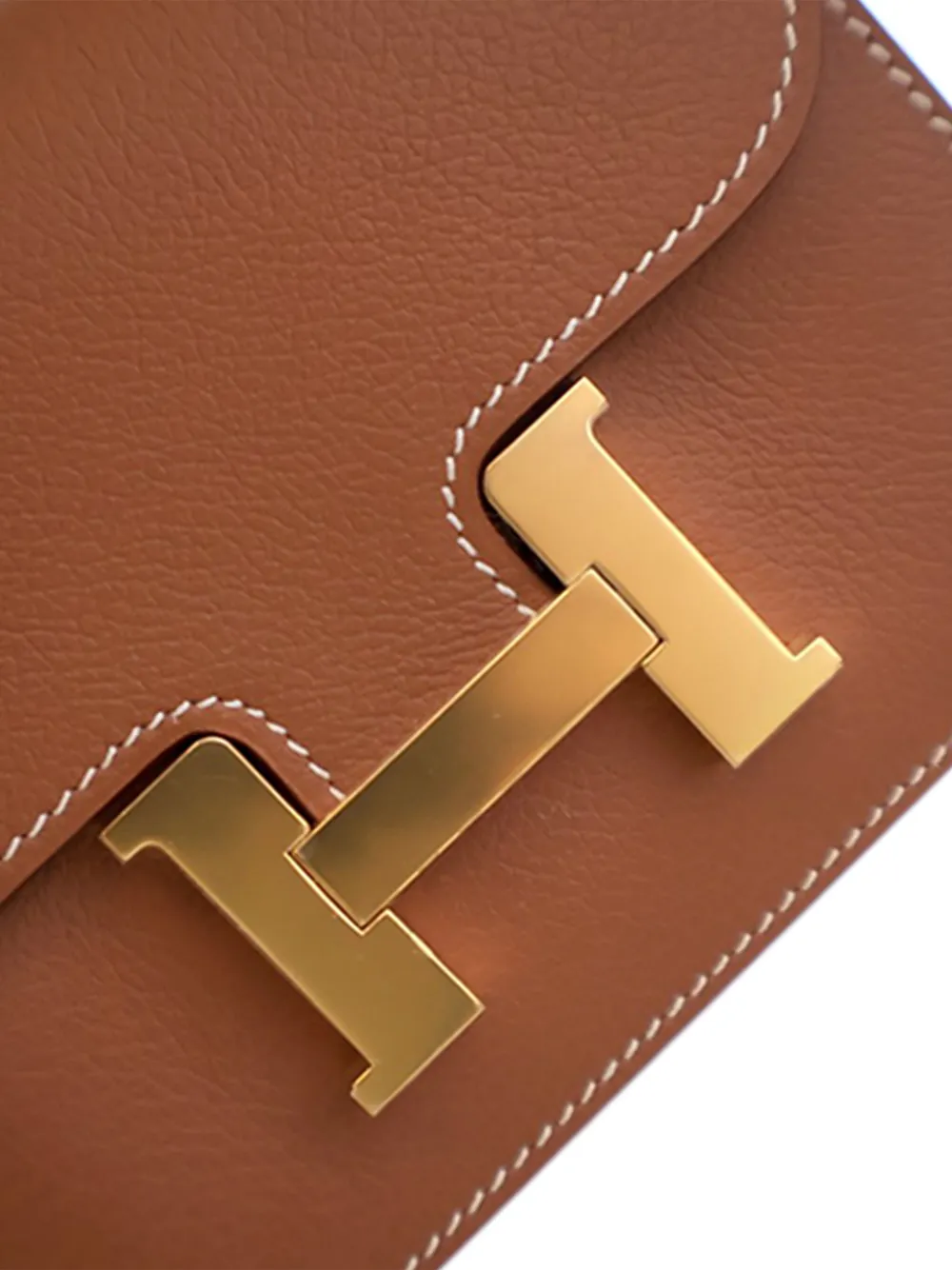 Pre-owned Hermes 2021 Evercolor Constance Slim Wallet Small Wallets In Brown