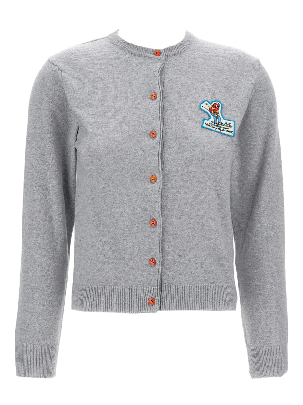 alessandro enriquez logo-patch cardigan - Grigio
