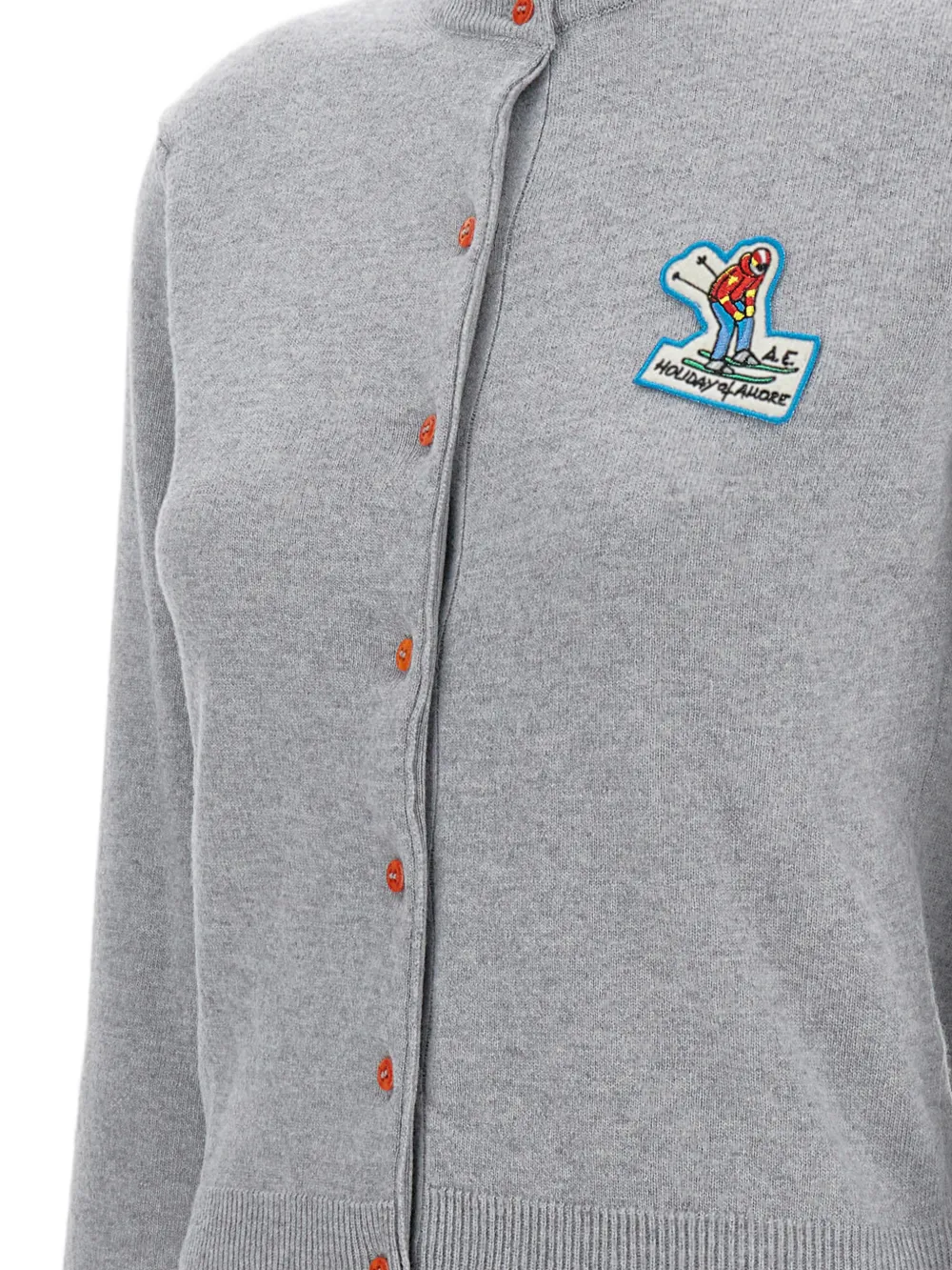  Alessandro Enriquez Logo-patch Cardigan - Grey 