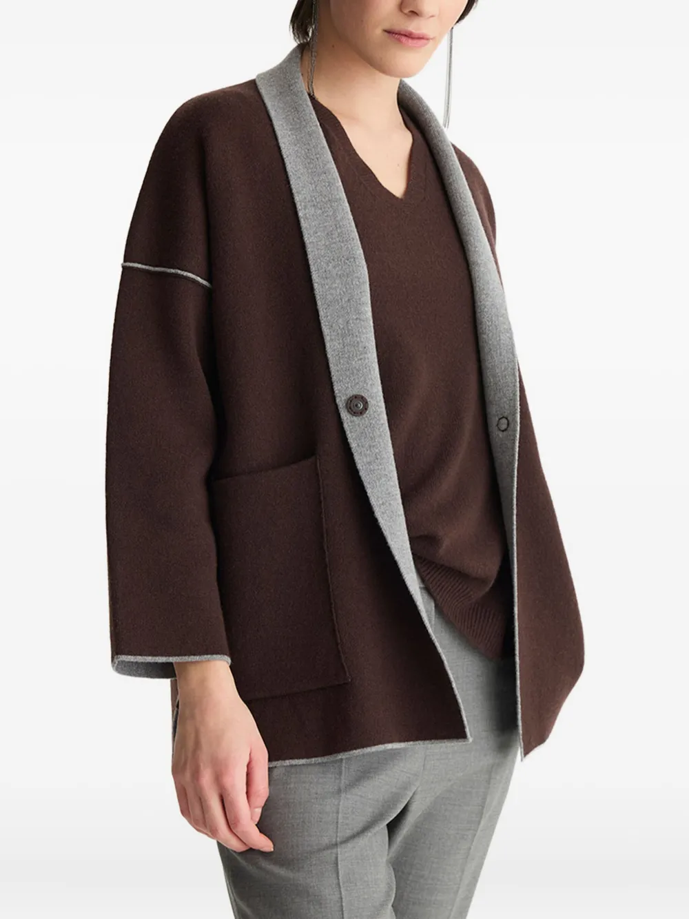Biancalancia Pocket Trim Jacket In Brown