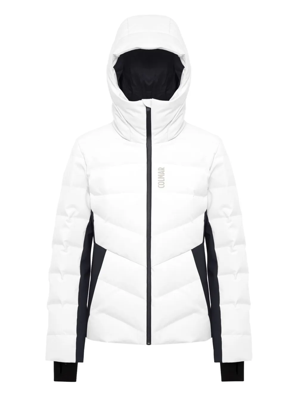 Colmar Hooded Panelled Ski Jacket In White