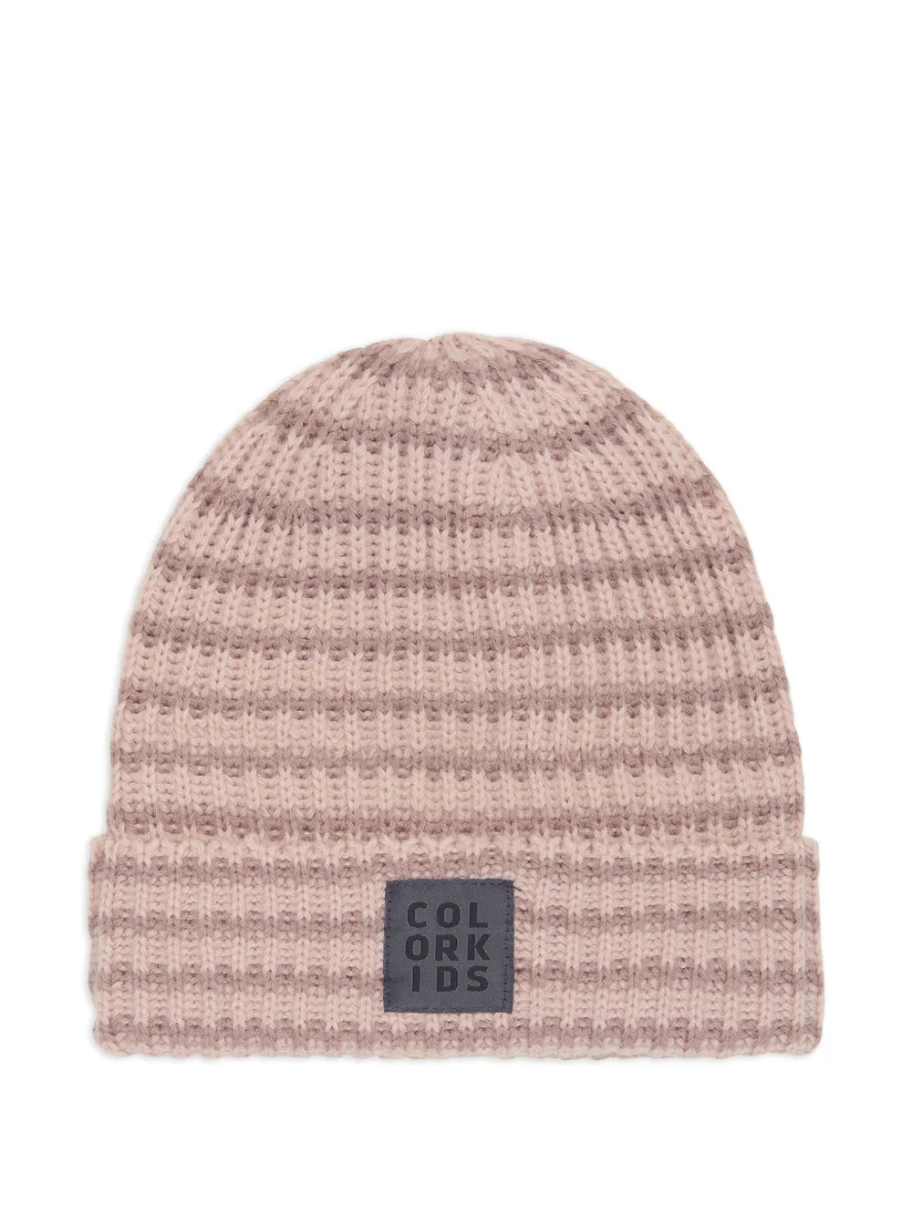 COLOR KIDS ロゴパッチ リブハット - ピンク COLOR KIDS ロゴパッチ リブハット - ピンク