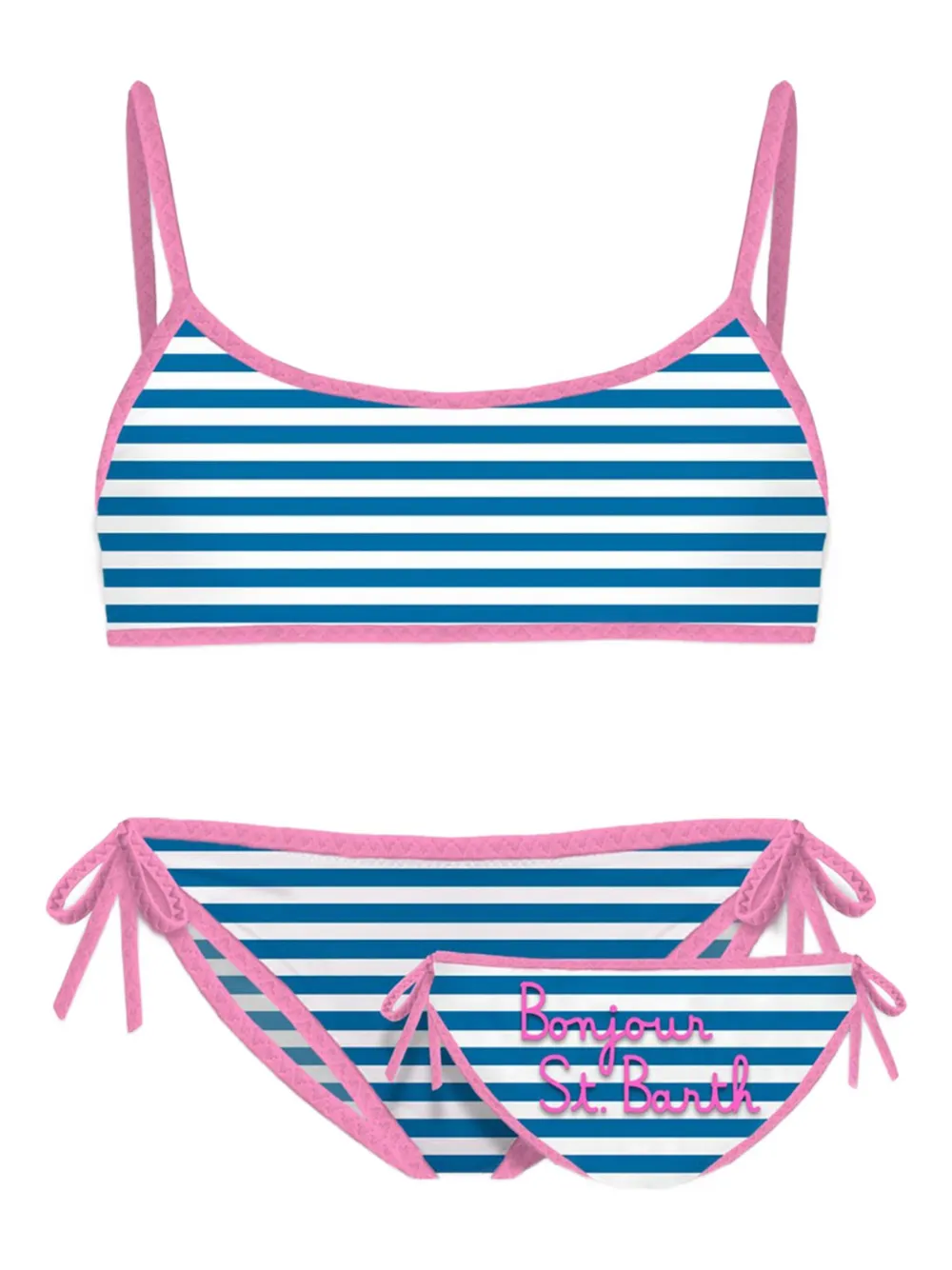 MC2 Saint Barth Kids ストライプ ビキニ - ブルー