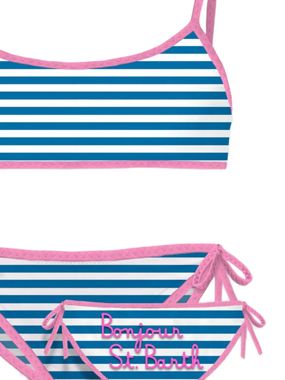 MC2 Saint Barth Kids Gestreepte bikini Blauw