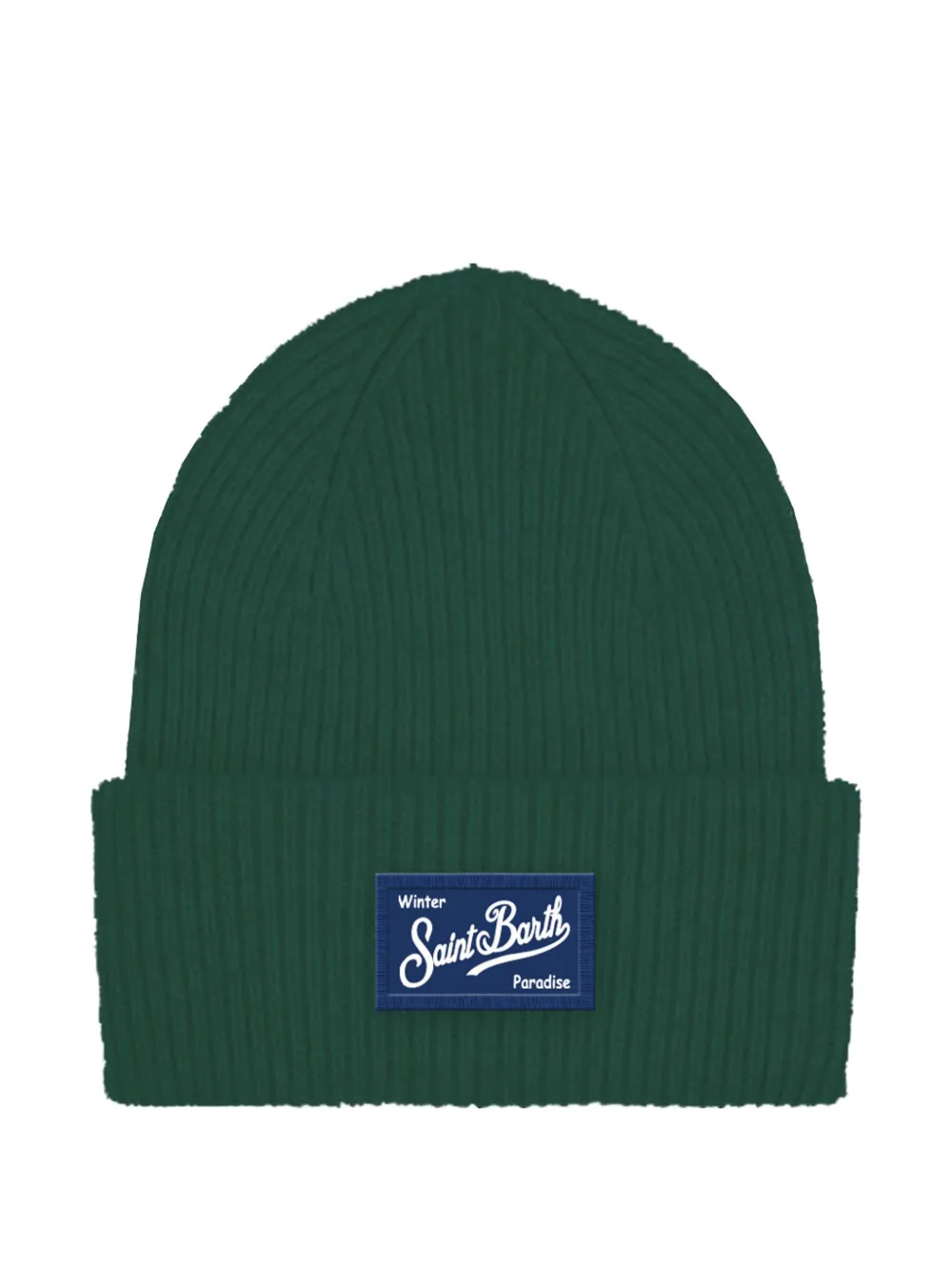 MC2 Saint Barth logo-patch ribbed beanie | Green | Image 1