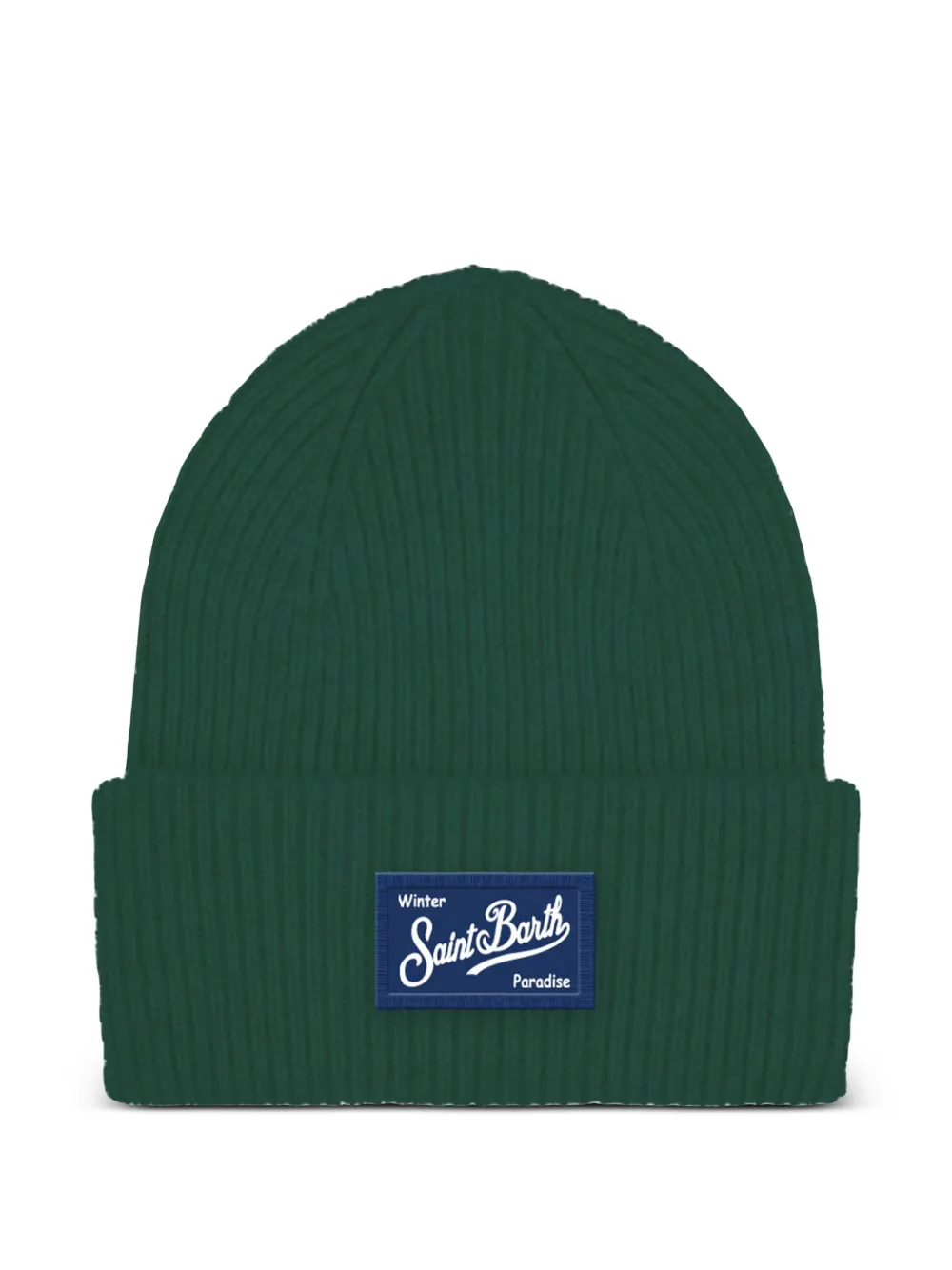 MC2 Saint Barth logo-patch ribbed beanie | Green | Image 1