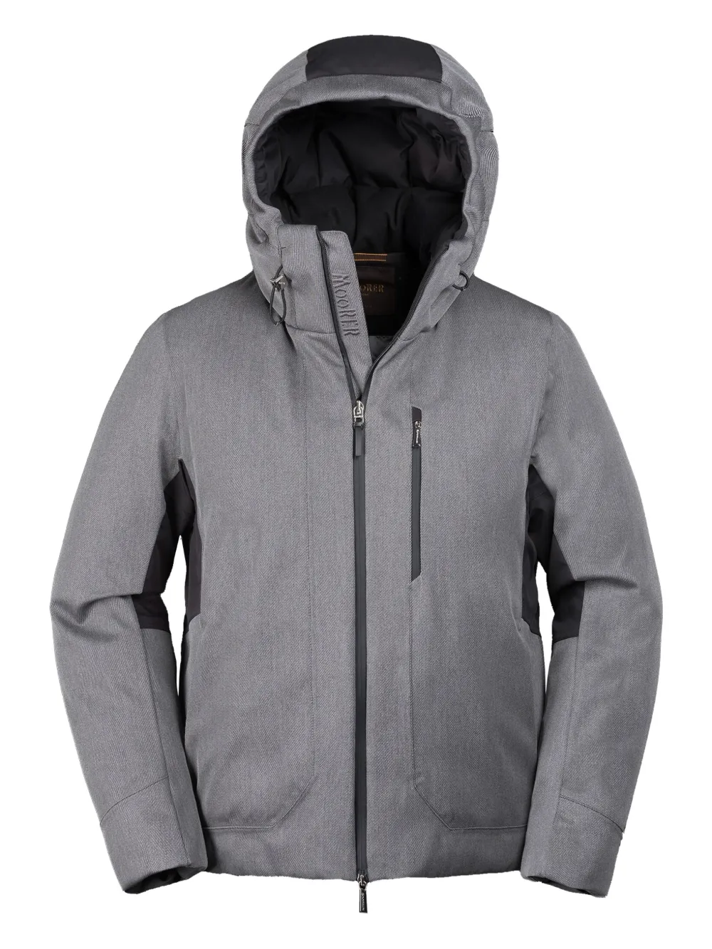 Moorer hooded panelled jacket | gris | Image 1