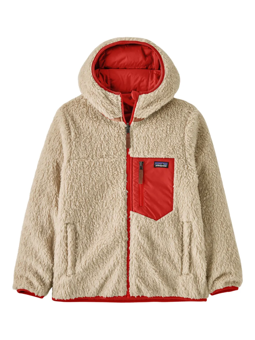 Patagonia Kids Gewatteerd omkeerbaar jack met capuchon Rood