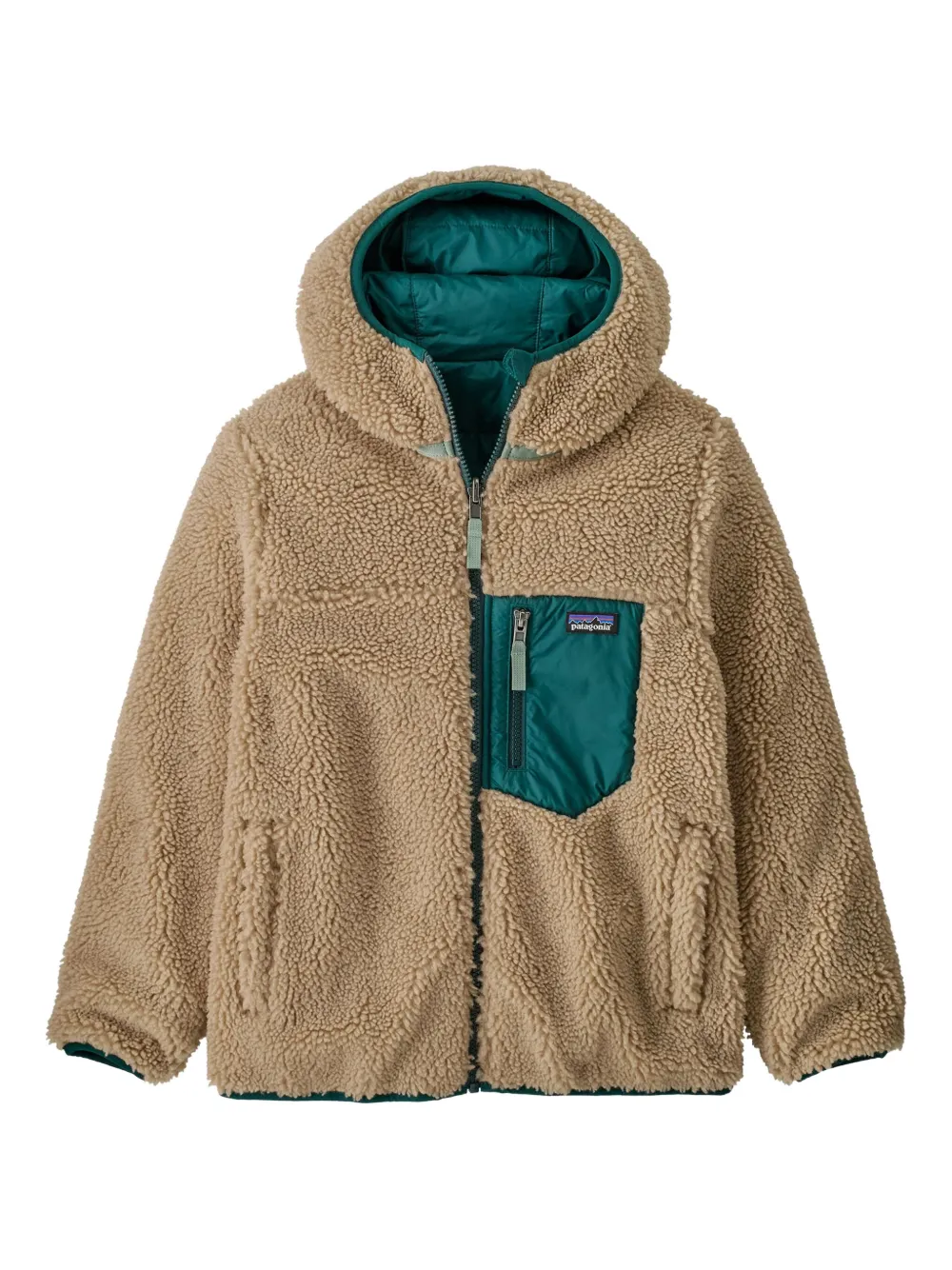 Patagonia Kids Ready Freddy omkeerbaar gewatteerd jack Groen