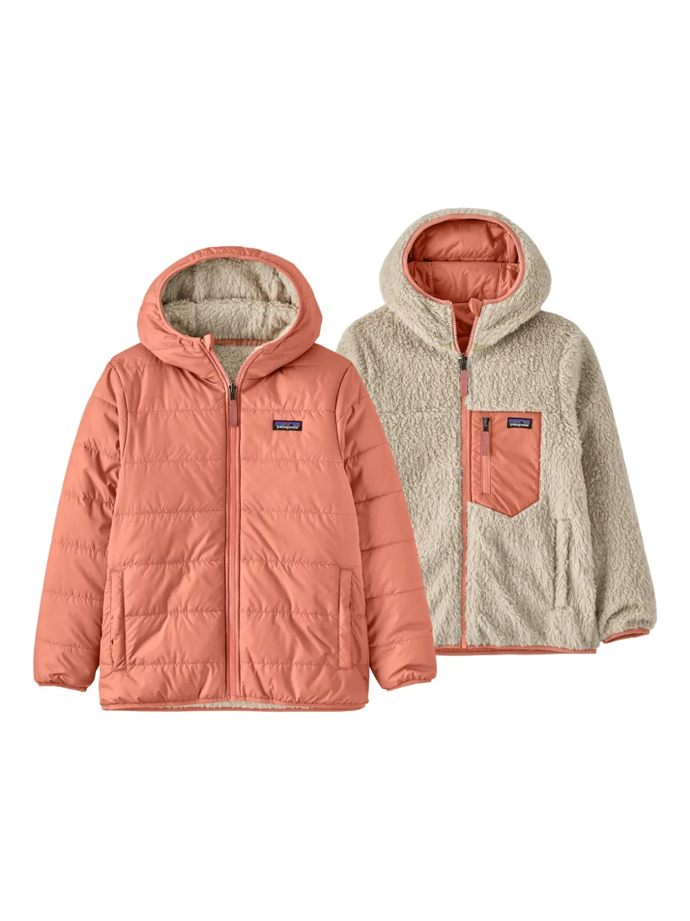 Patagonia Kids フーデッド キルティングジャケット - オレンジ Patagonia Kids フーデッド キルティングジャケット - オレンジ