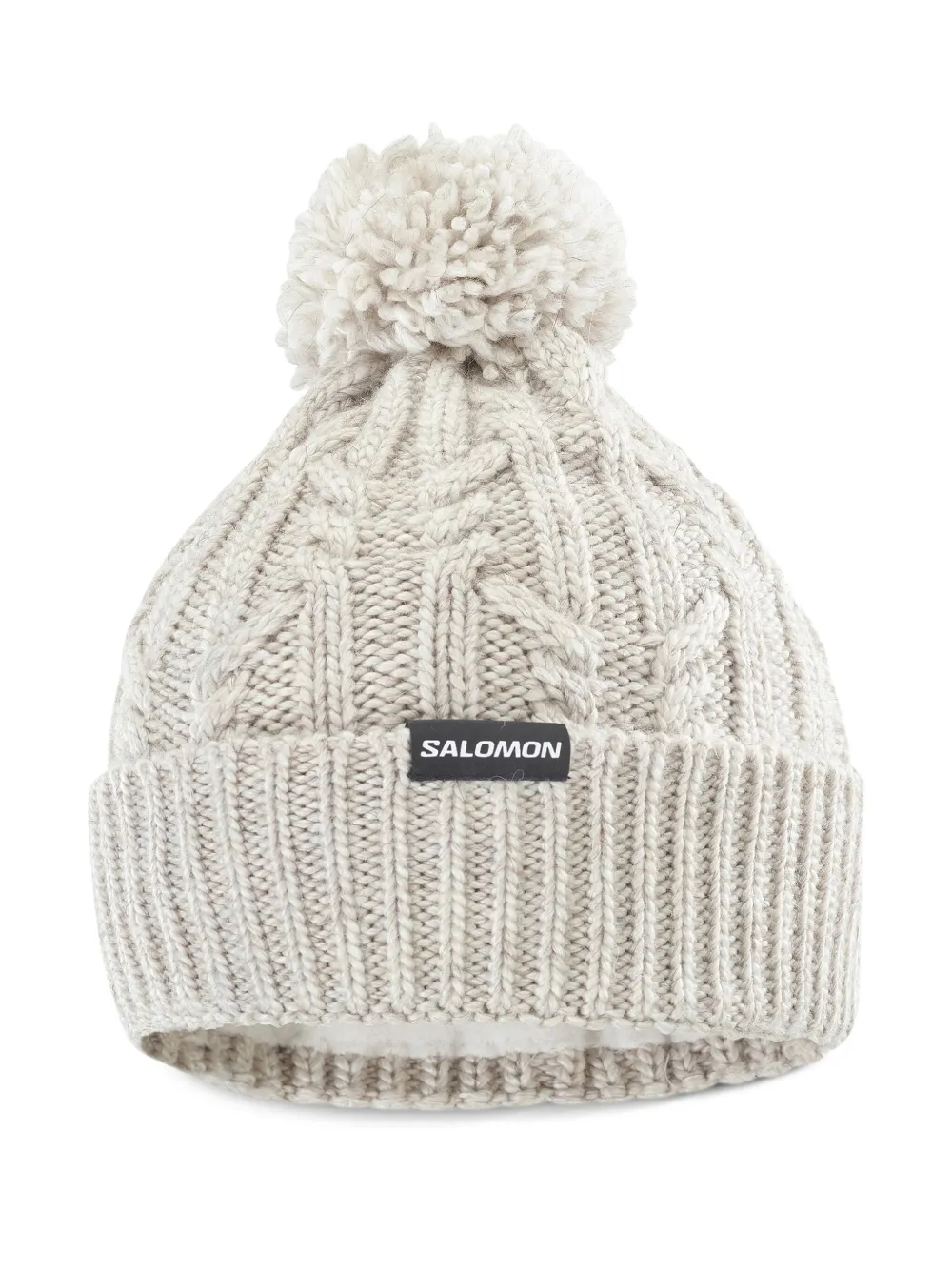 Salomon Geribbelde hoed met pompon Beige