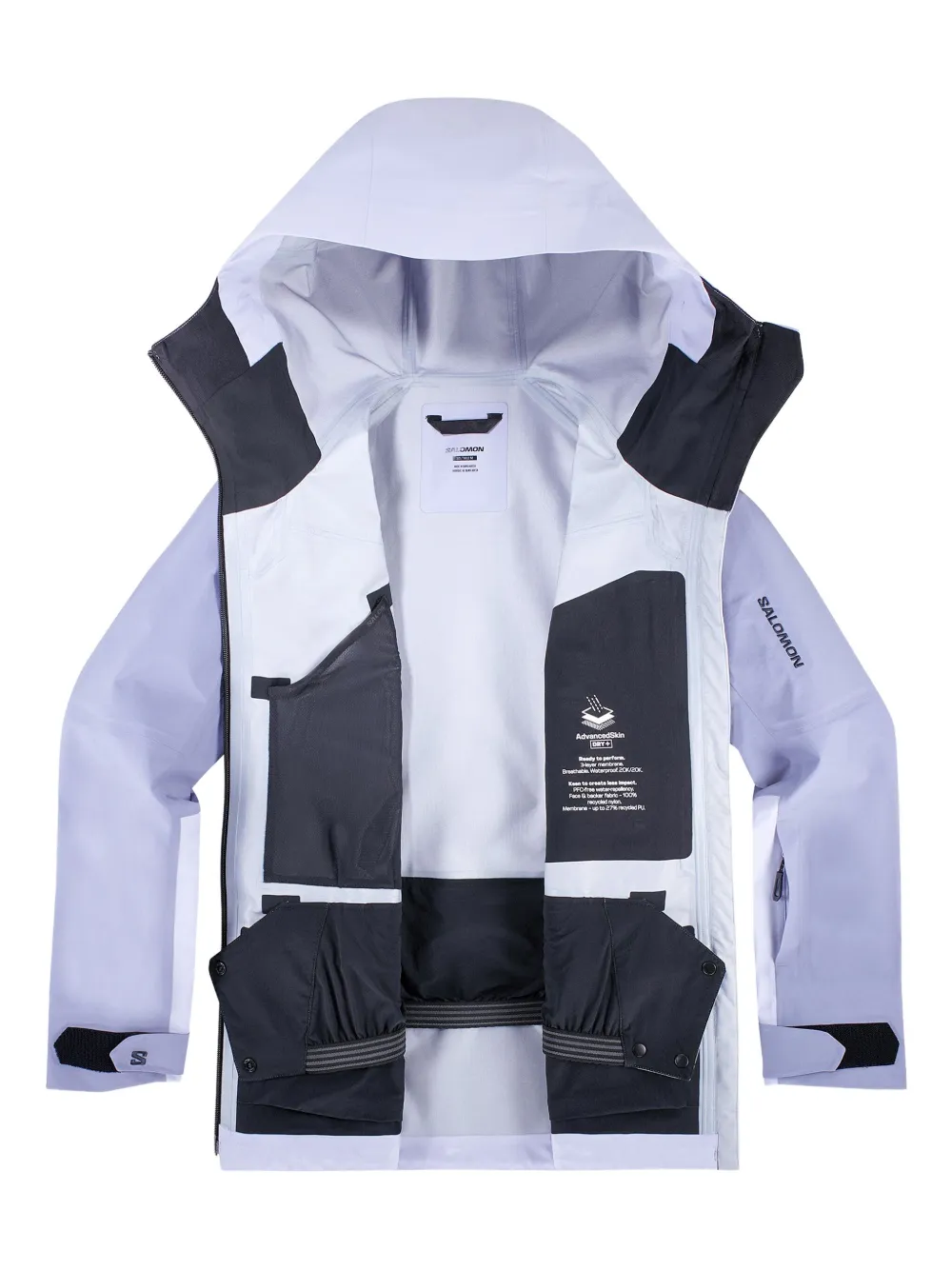 Salomon Absolute 3L jack met capuchon en rits Wit