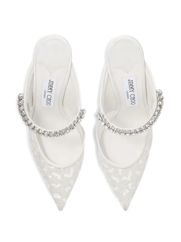 Jimmy Choo Embellished Pointed Pumps | White | FARFETCH