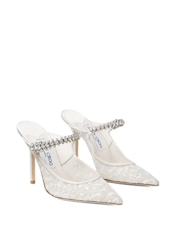 Jimmy Choo Embellished Pointed Pumps | White | FARFETCH