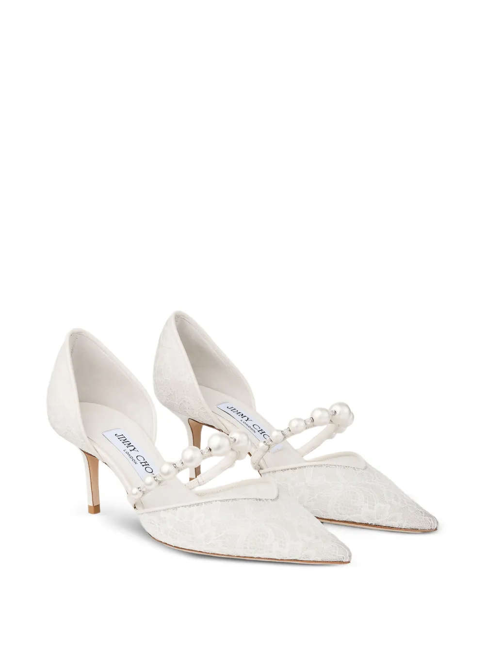 Jimmy Choo Aurelie 65 pumps met puntige neus Wit