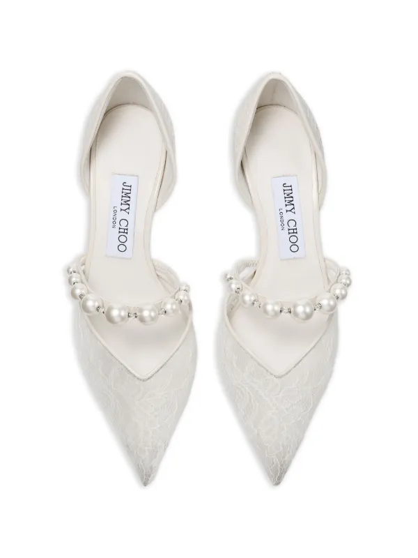 JIMMY CHOO ホワイト ポインテッドトゥパンプス Jimmy Choo Aurelie 65 ポインテッドトゥパンプス | ホワイト