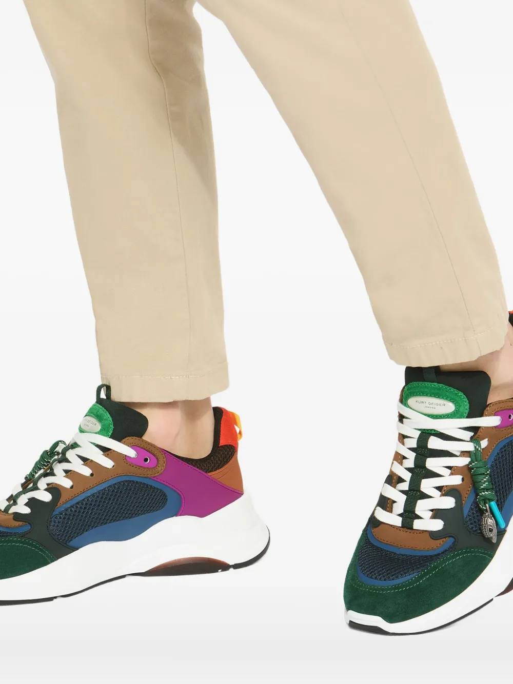 Kurt Geiger Royston Lace-up Sneakers In Blue