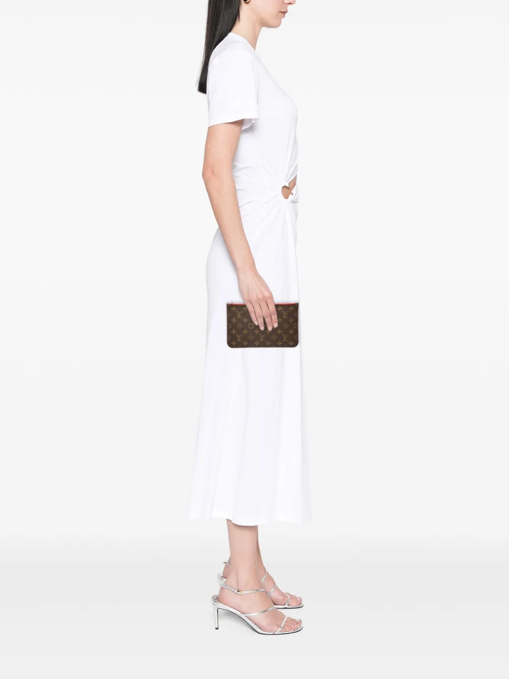 Pre-owned Louis Vuitton 2010-2025 Monogram Neverfull Pouch In Brown