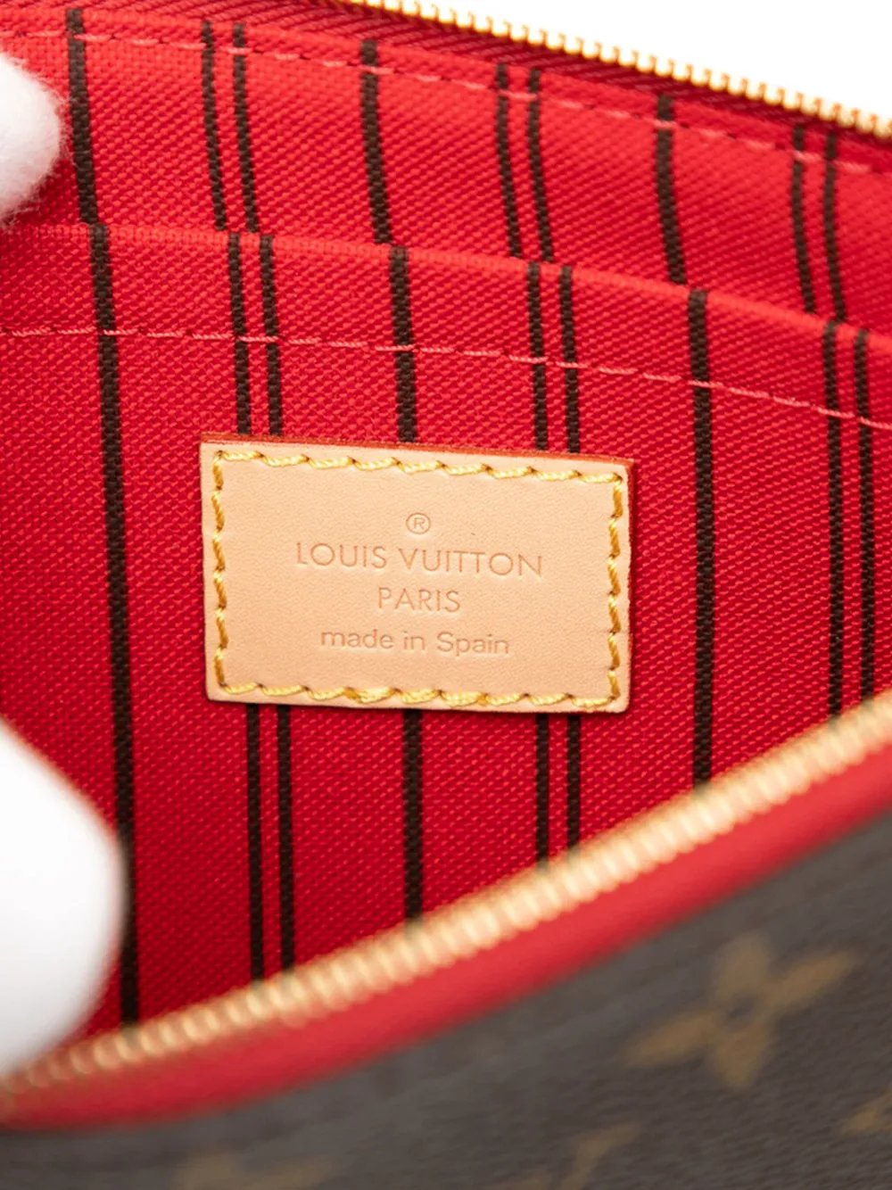 Pre-owned Louis Vuitton 2010-2025 Monogram Neverfull Pouch In Brown