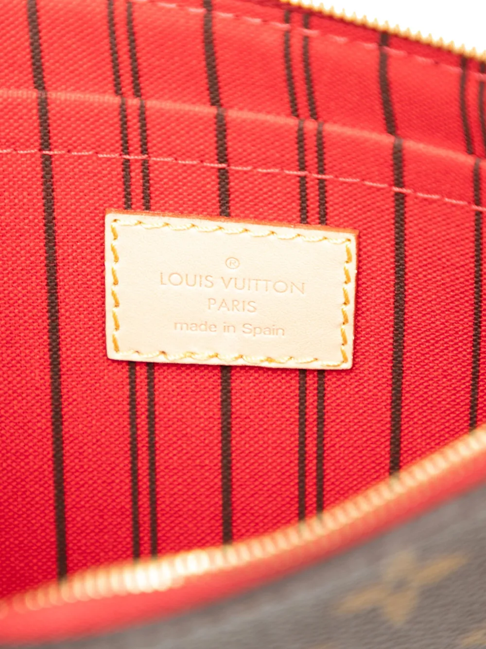 Pre-owned Louis Vuitton 1990-2025 Monogram Neverfull Pouch In Brown