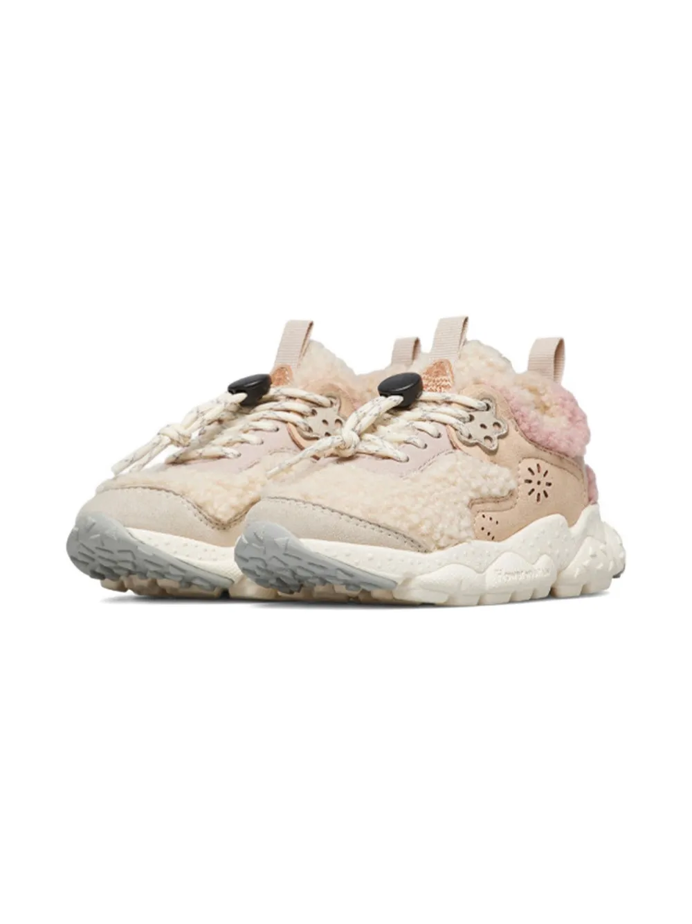 FLOWER MOUNTAIN KIDS Kotetsu flower sneakers Beige