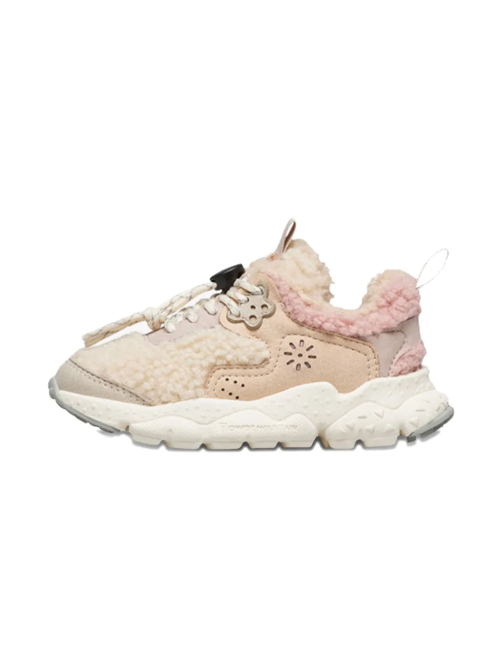 FLOWER MOUNTAIN KIDS Kotetsu flower sneakers Beige