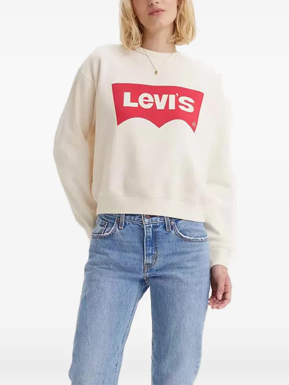 Levi's Graphic Signature Crew logo-print sweatshirt Beige