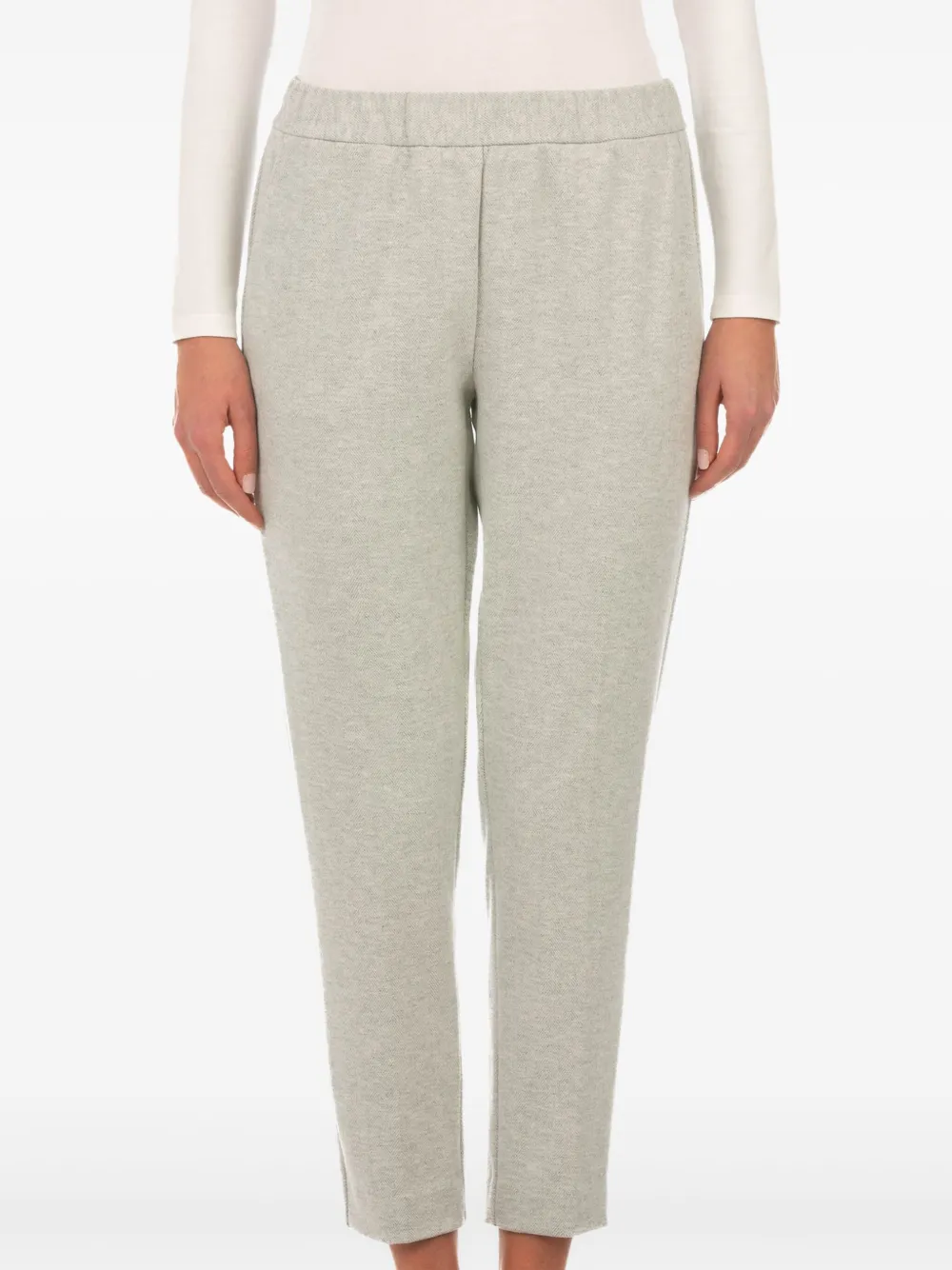 Le Tricot Perugia White Polyester Blend Trousers In Gray
