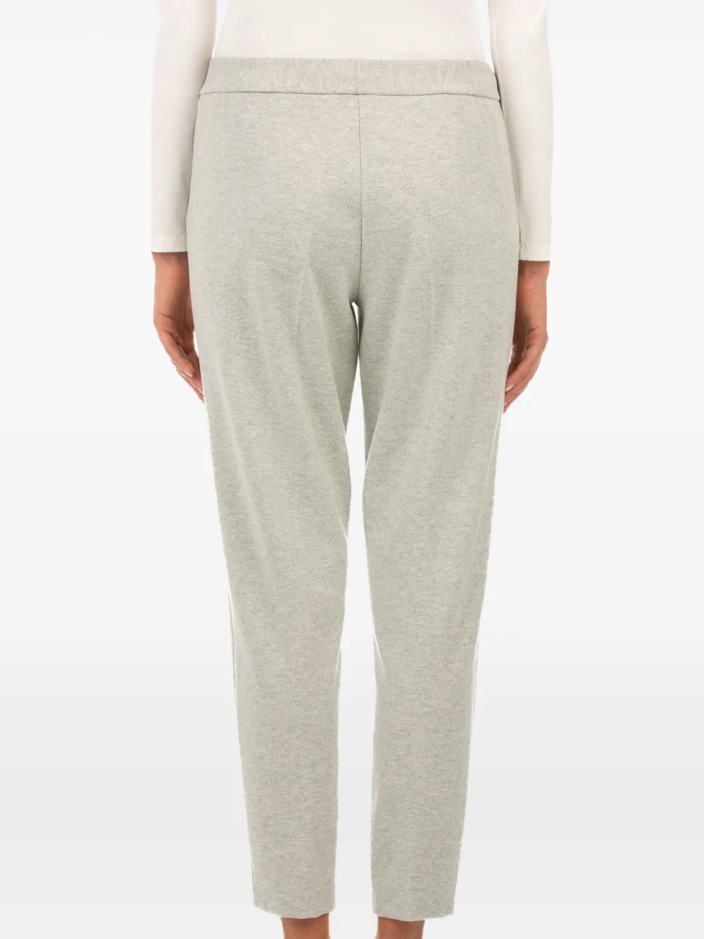 Le Tricot Perugia White Polyester Blend Trousers In Gray