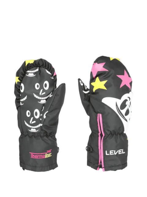 LEVEL KIDS star-graphic zip mittens