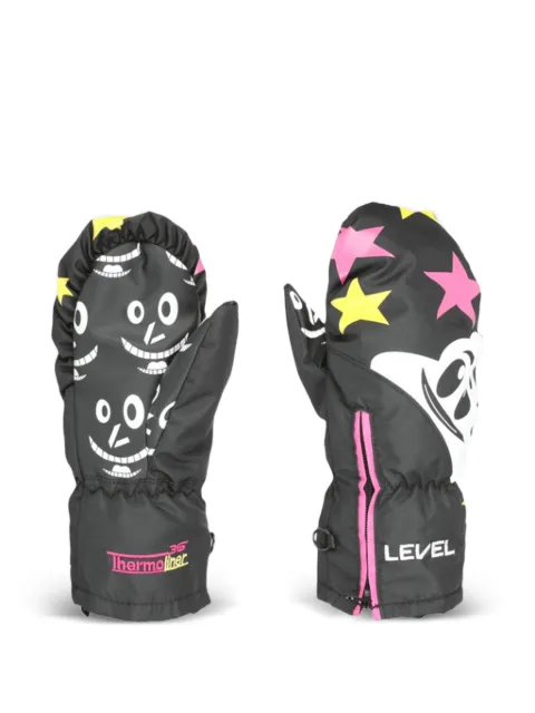 LEVEL KIDS star-graphic zip mittens