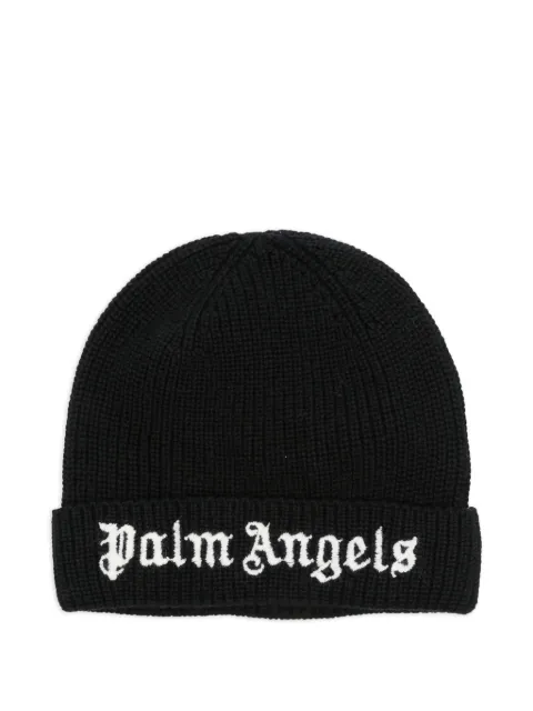 Palm Angels Kids logo beanie