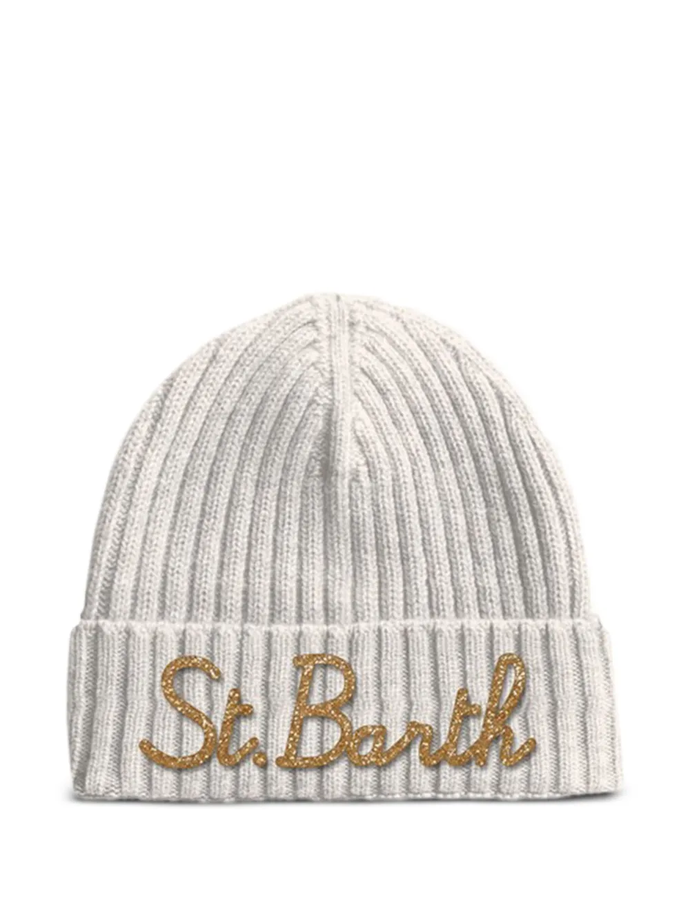Mc2 Saint Barth Wengen Ribbed Beanie In White