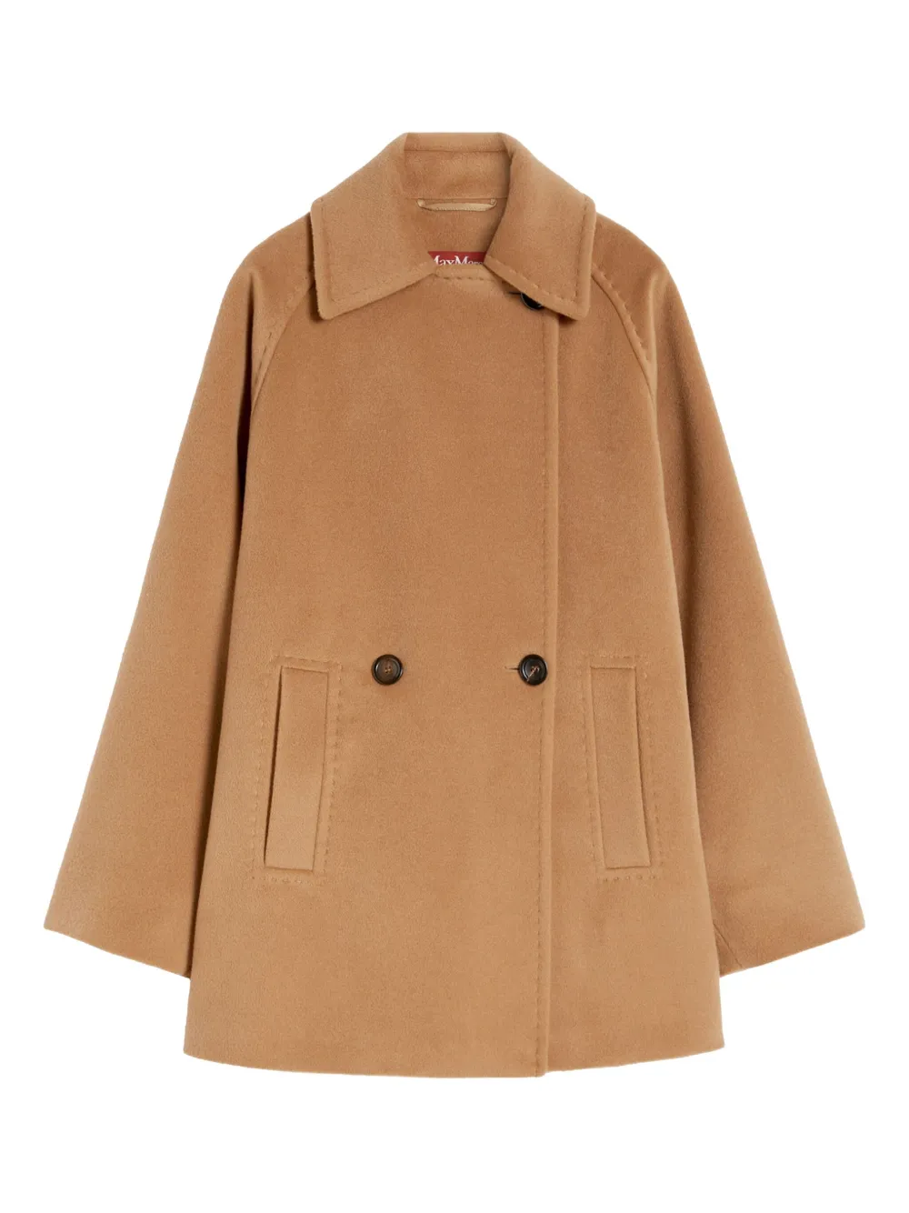 Max Mara Double-breasted Wool Pea Coat In Brown