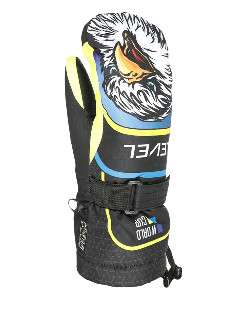 LEVEL KIDS eagle-print mittens - Zwart