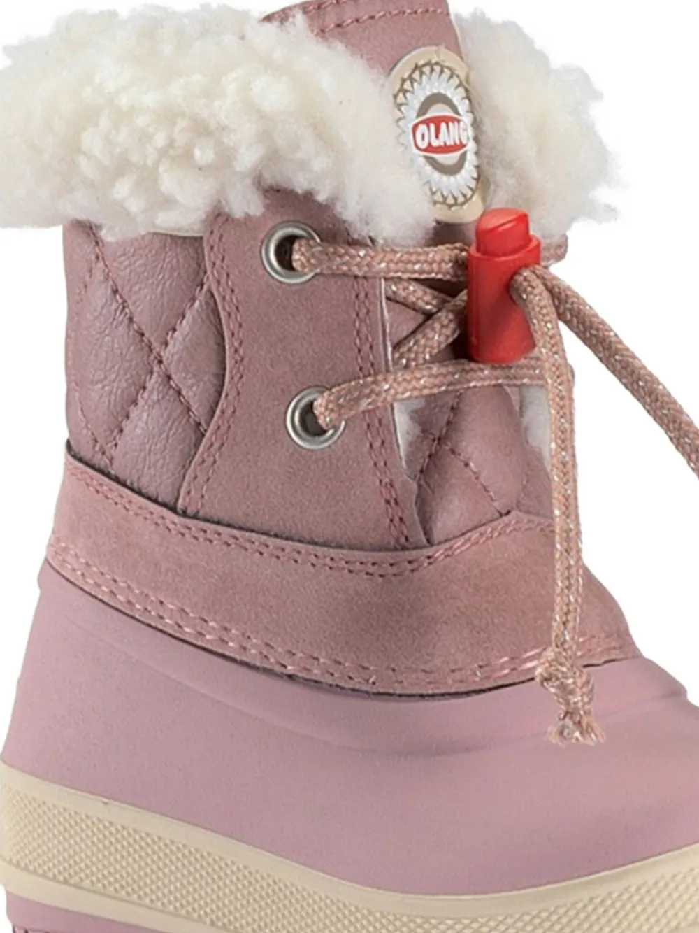 Olang Ape 840 Quilted Lace-up Boots In Pink