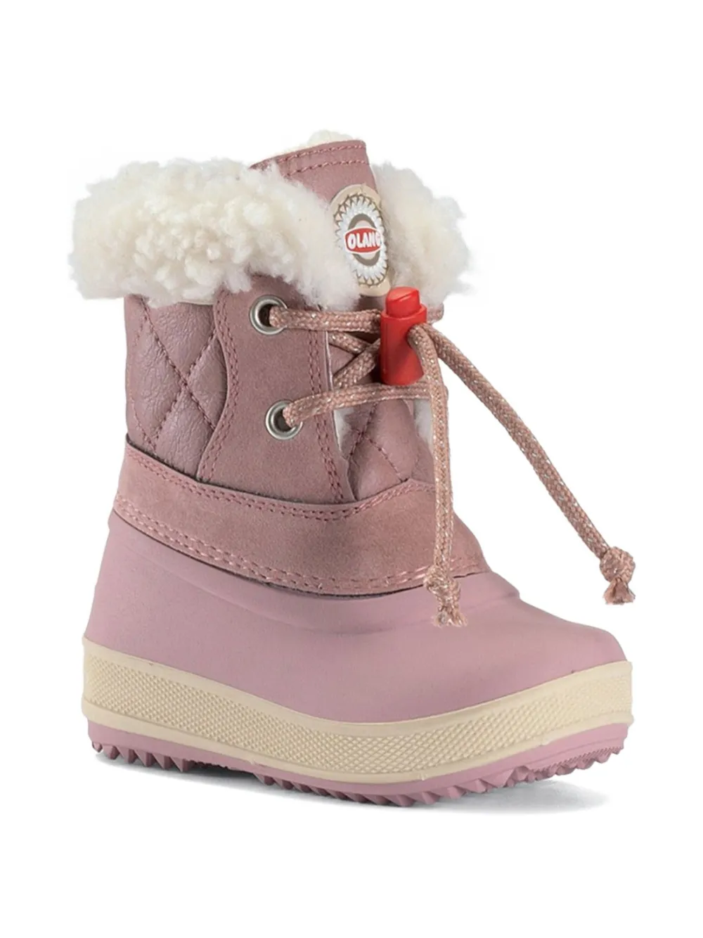 Olang Ape 840 Quilted Lace-up Boots In Pink