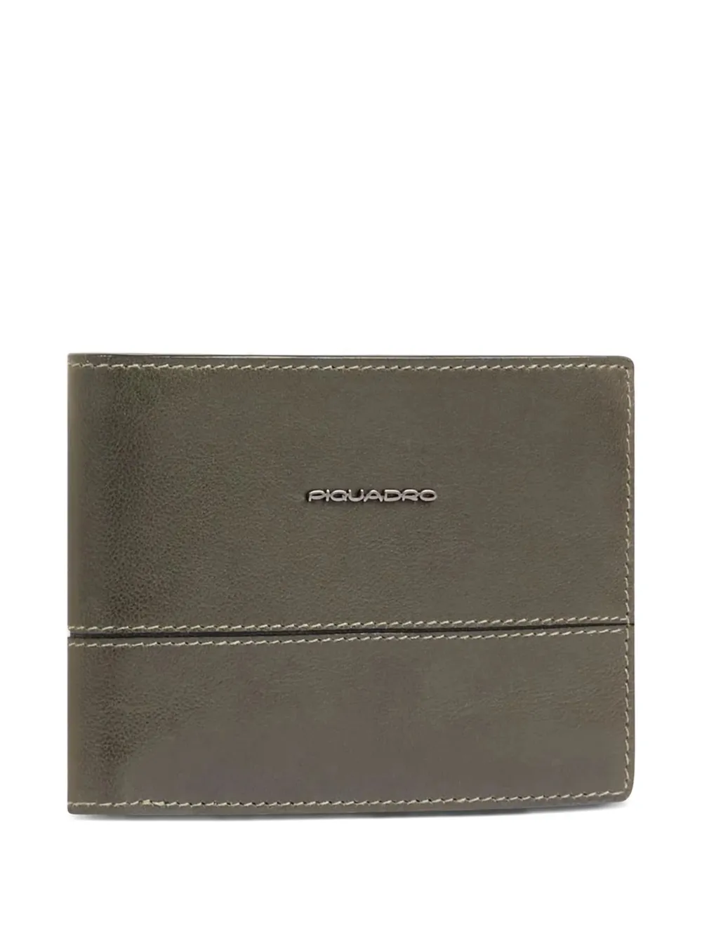 Piquadro Stitched Wallet In Green